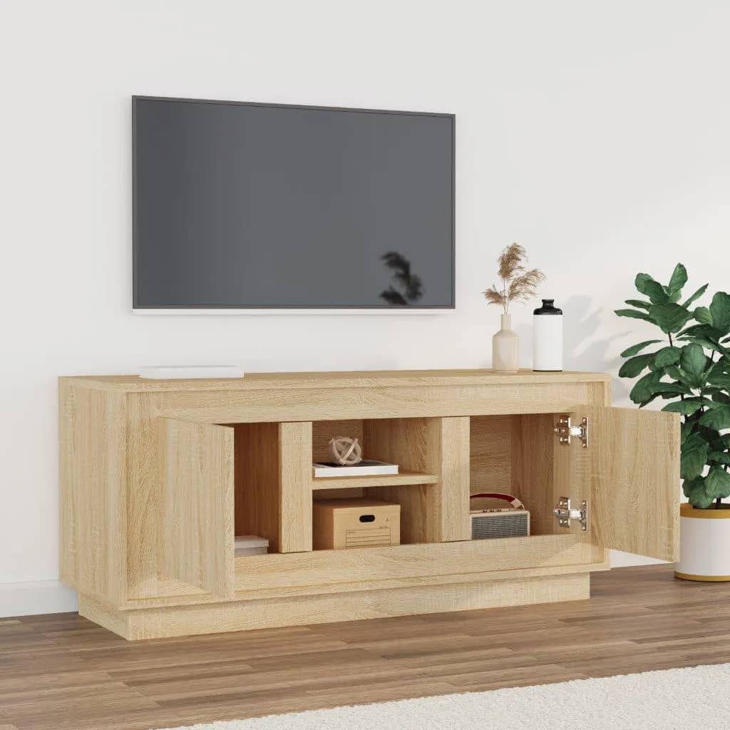 Tv-meubel 102x35x45 cm bewerkt hout