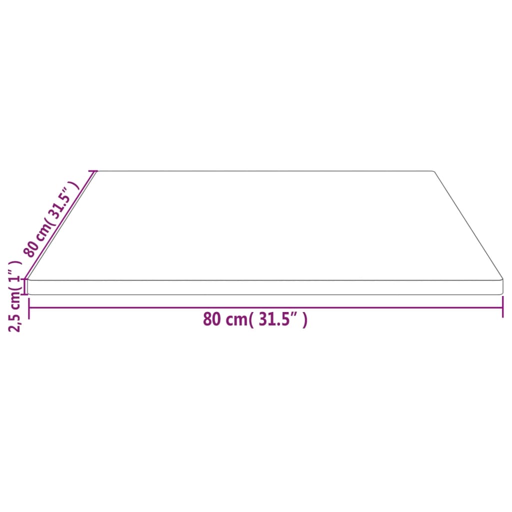 Tafelblad 40x40x2,5 cm massief grenenhout