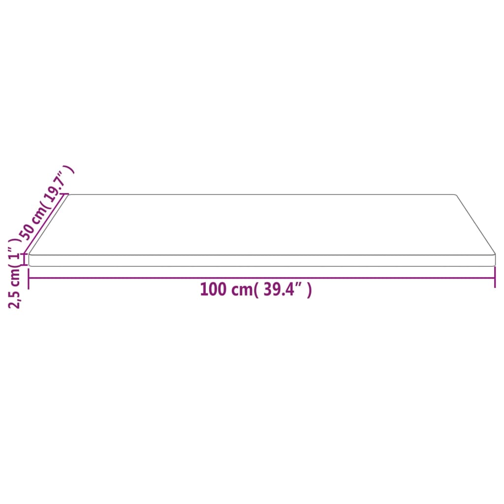 Tafelblad vierkant 90x90x2,5 cm massief grenenhout