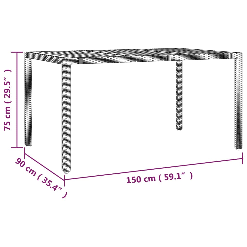 5-delige Tuinset met kussens poly rattan zwart