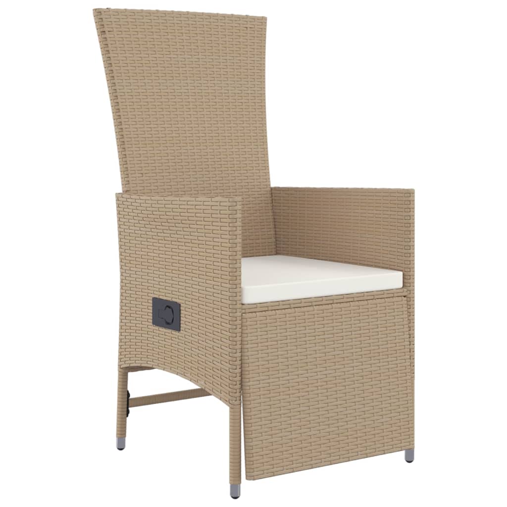 11-delige Tuinset met kussens poly rattan beige