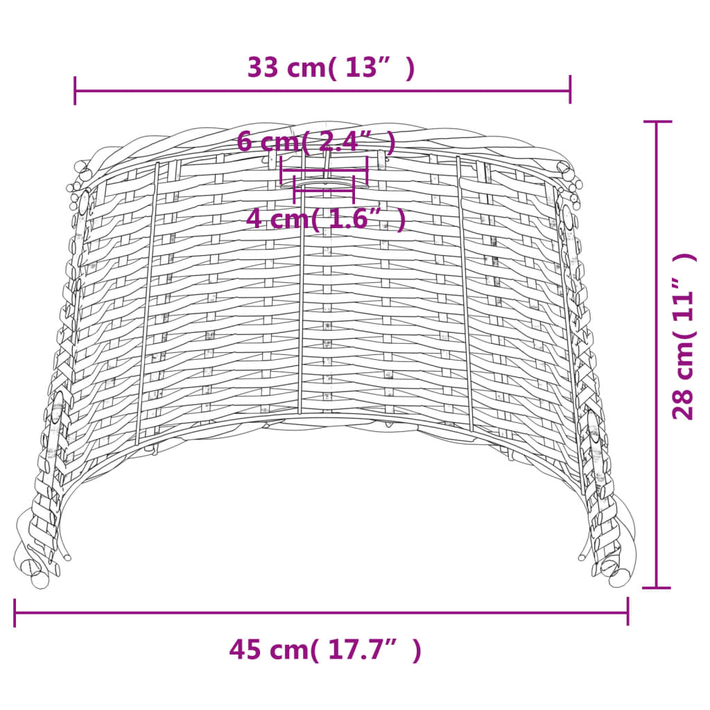 Plafondlampenkap Ø30x20 cm wicker