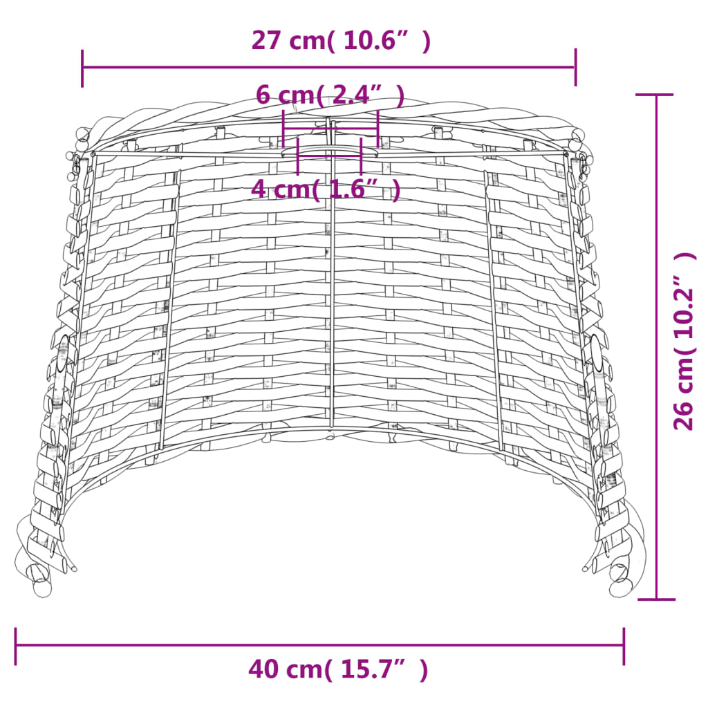 Plafondlampenkap Ø30x20 cm wicker