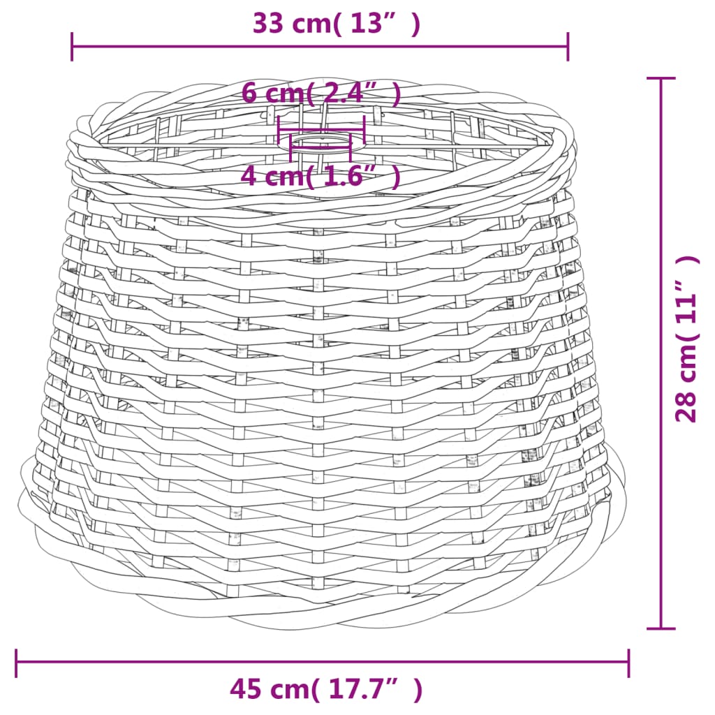 Plafondlampenkap Ø30x20 cm wicker