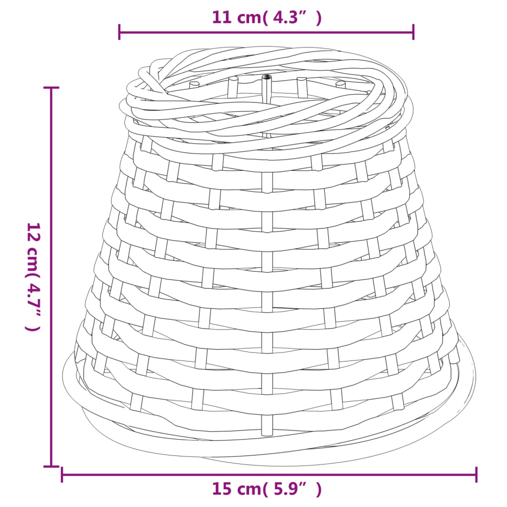 Lampenkap Ø25x17 cm wicker