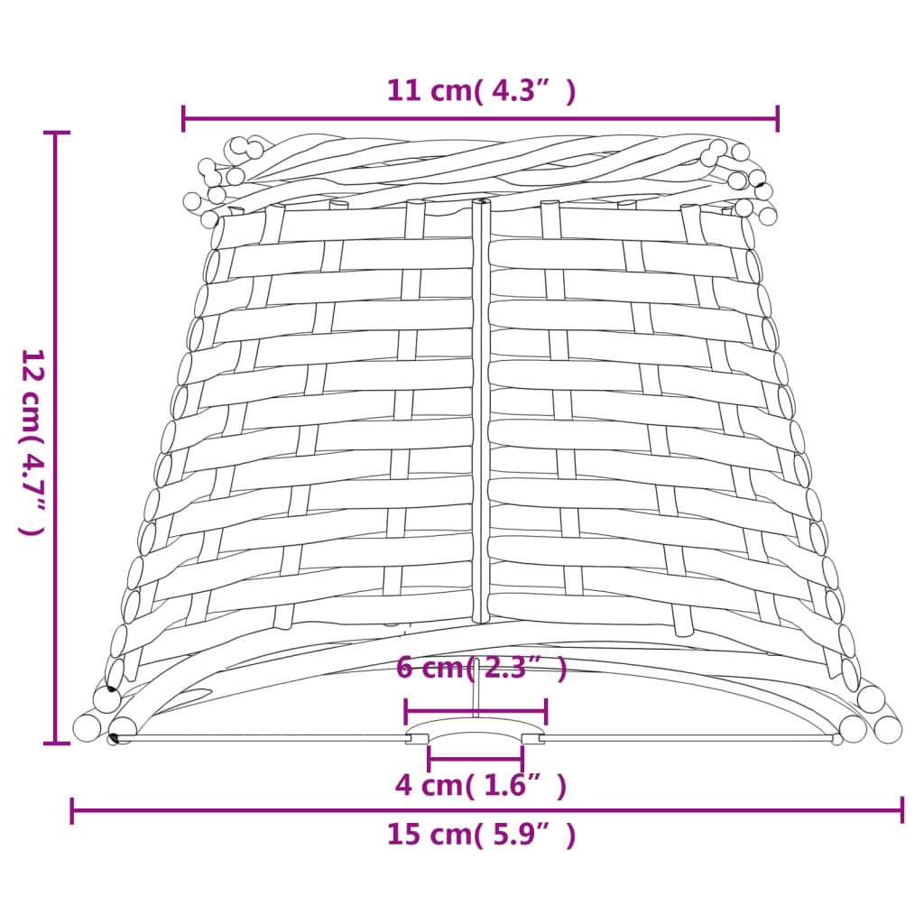 Lampenkap Ø25x17 cm wicker