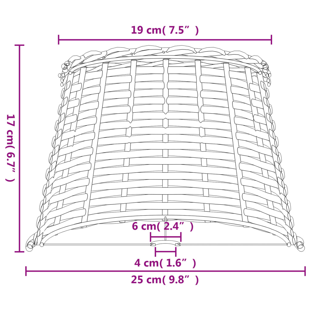 Lampenkap Ø25x17 cm wicker