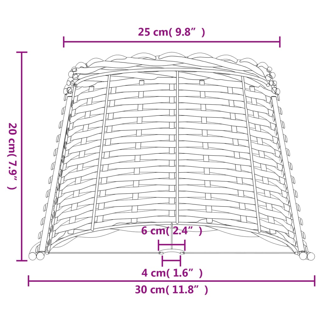 Lampenkap Ø50x30 cm wicker