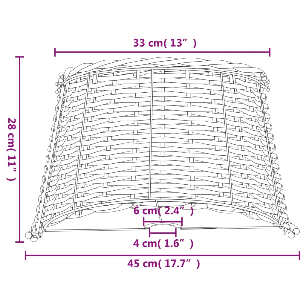 Lampenkap Ø50x30 cm wicker