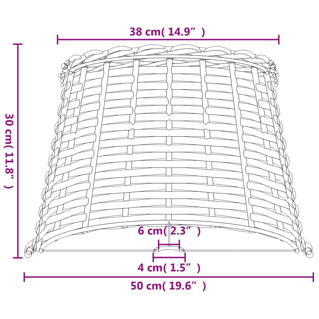 Lampenkap Ø50x30 cm wicker