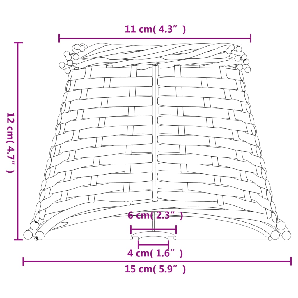 Lampenkap Ø50x30 cm wicker