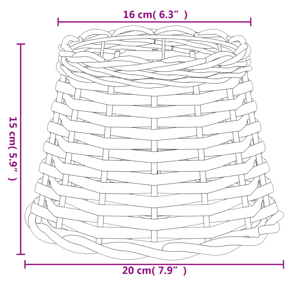 Lampenkap Ø25x17 cm wicker