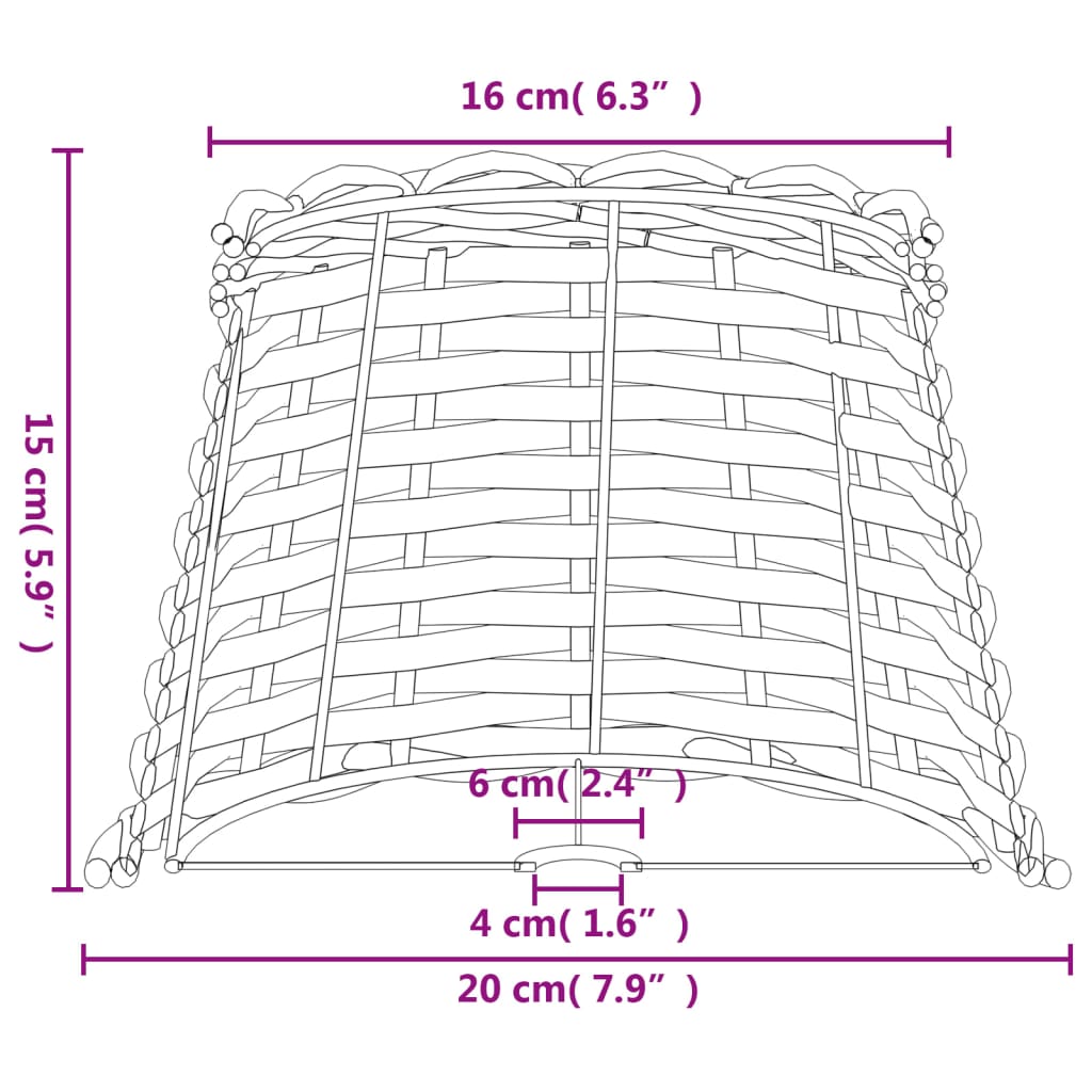 Lampenkap Ø25x17 cm wicker