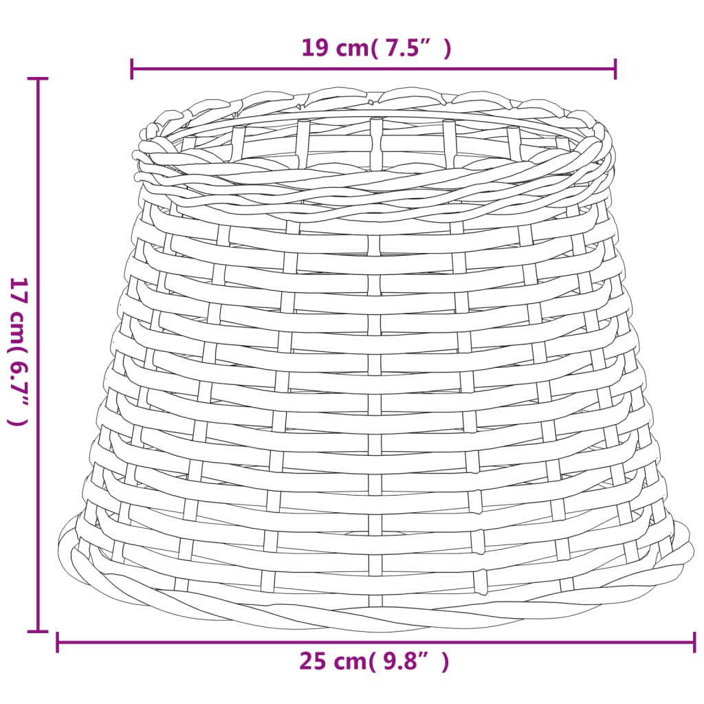 Lampenkap Ø25x17 cm wicker