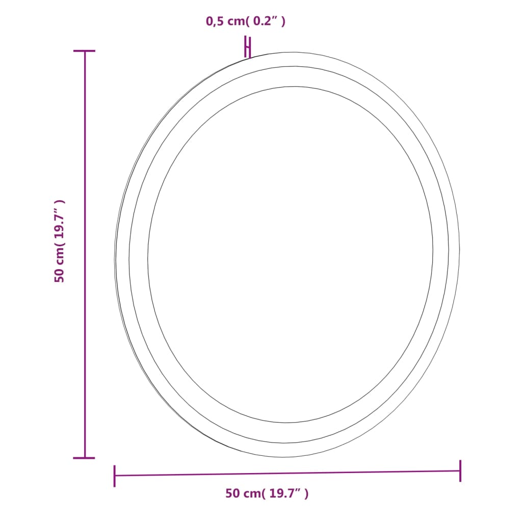 Badkamerspiegel LED rond 60 cm