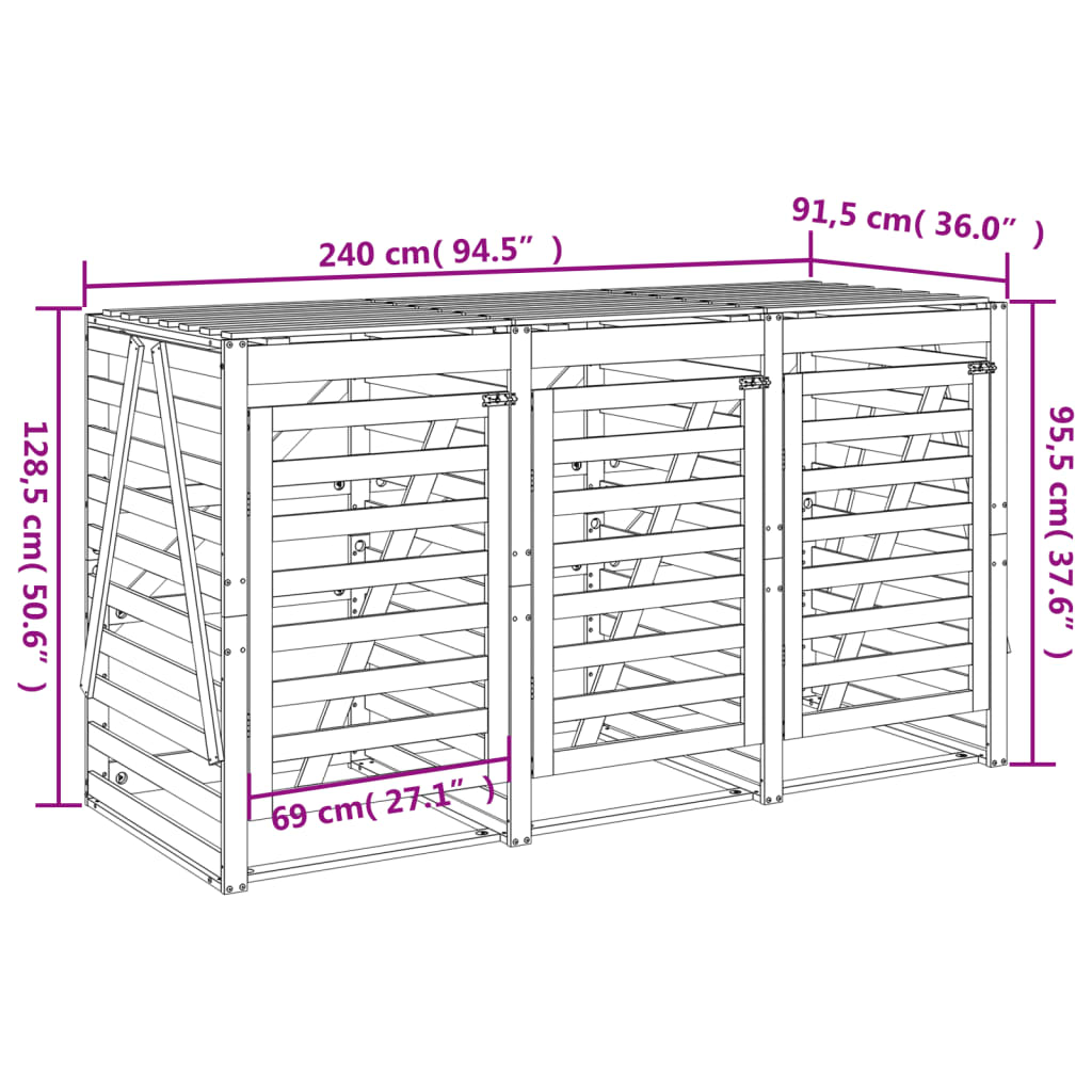 Containerberging drievoudig massief