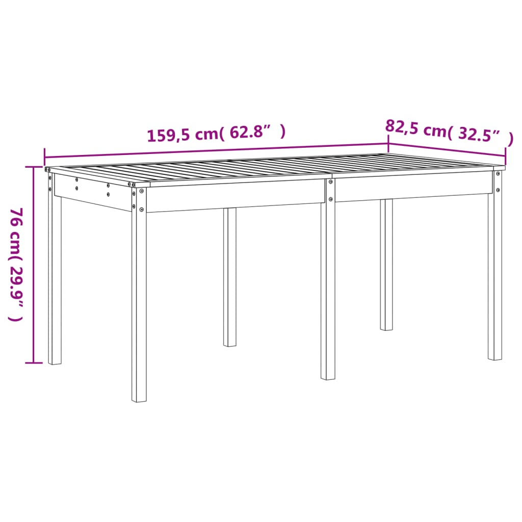 13-delige Tuinset massief grenenhout