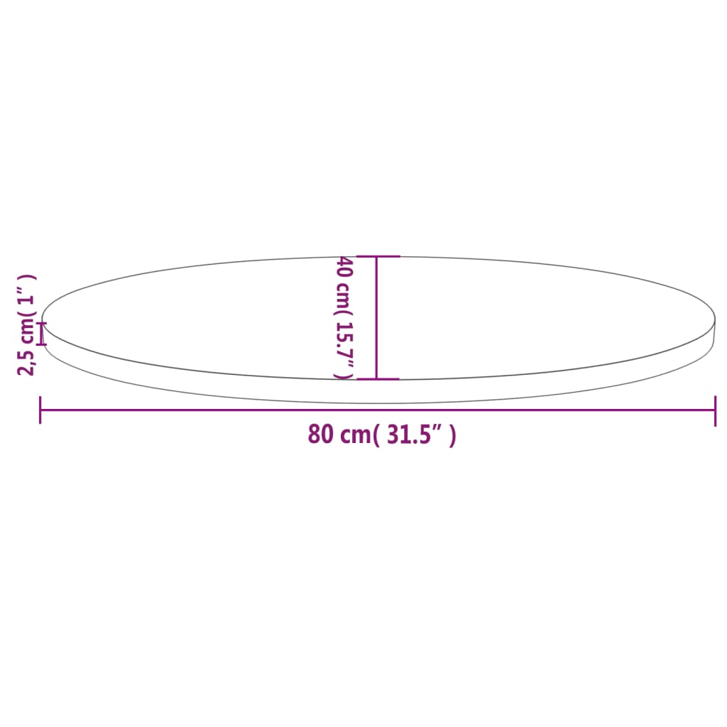 Tafelblad ovaal 100x50x2,5 cm massief grenenhout