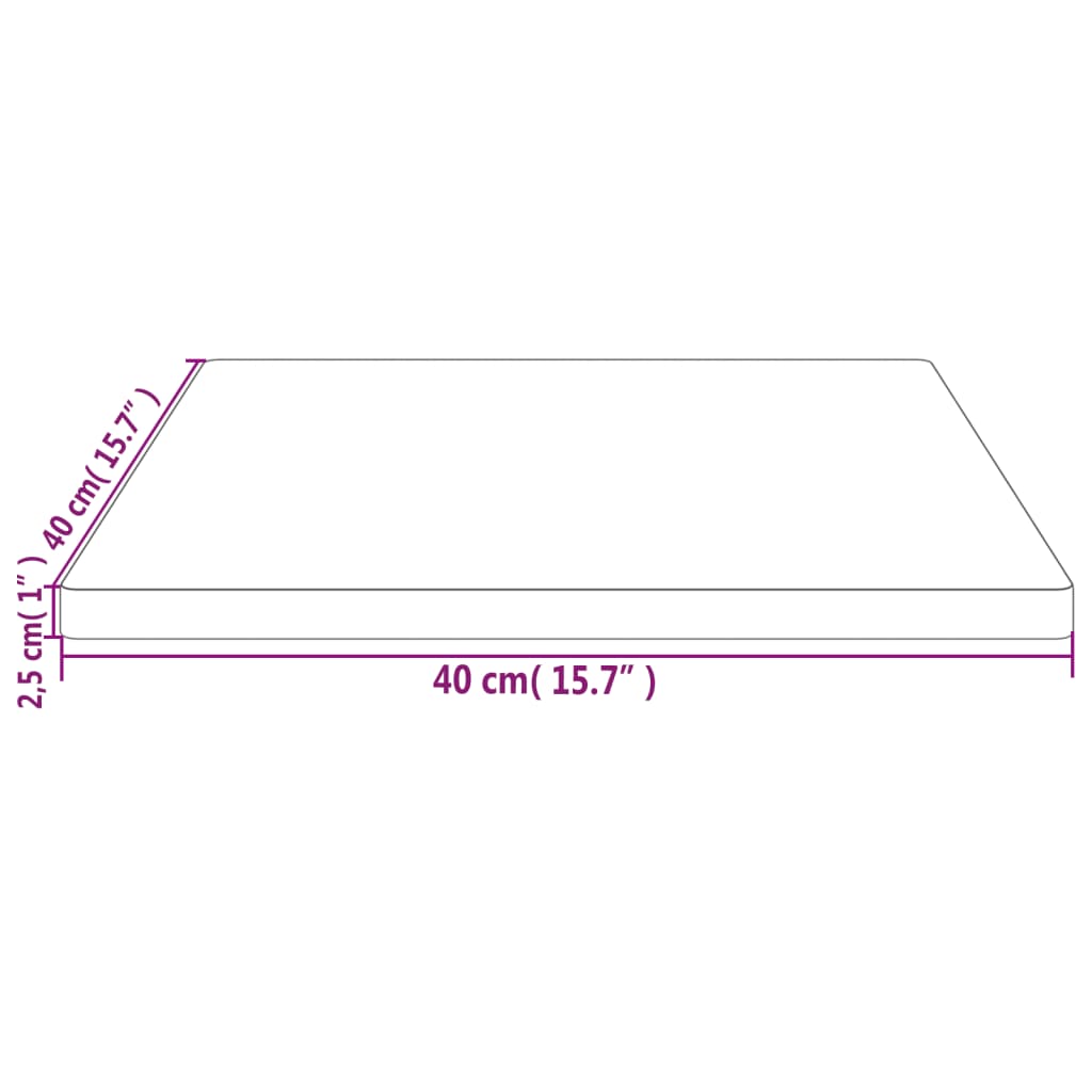 Tafelblad vierkant 60x60x2,5 cm massief grenenhout