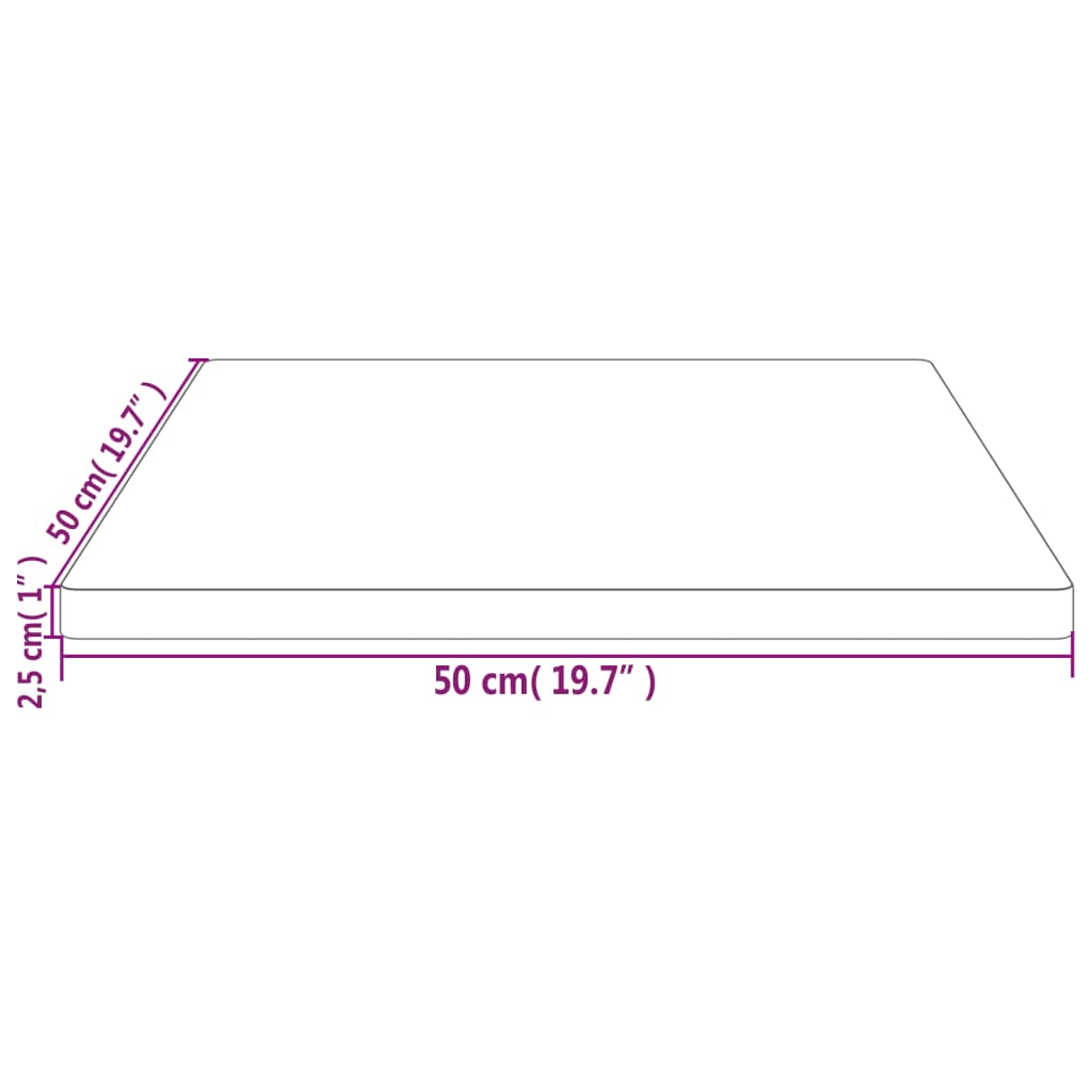 Tafelblad vierkant 50x50x2,5 cm massief grenenhout