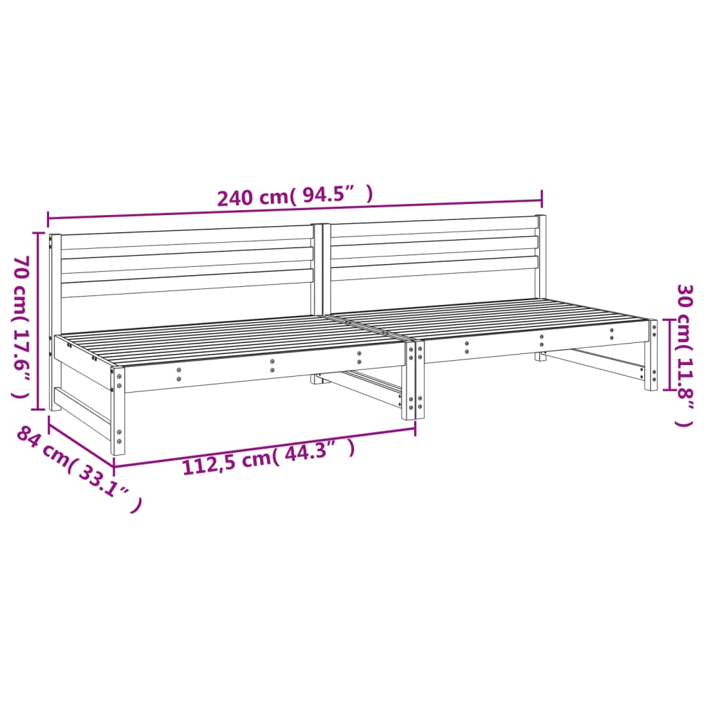 Tuinmiddenbank 120x80 cm massief