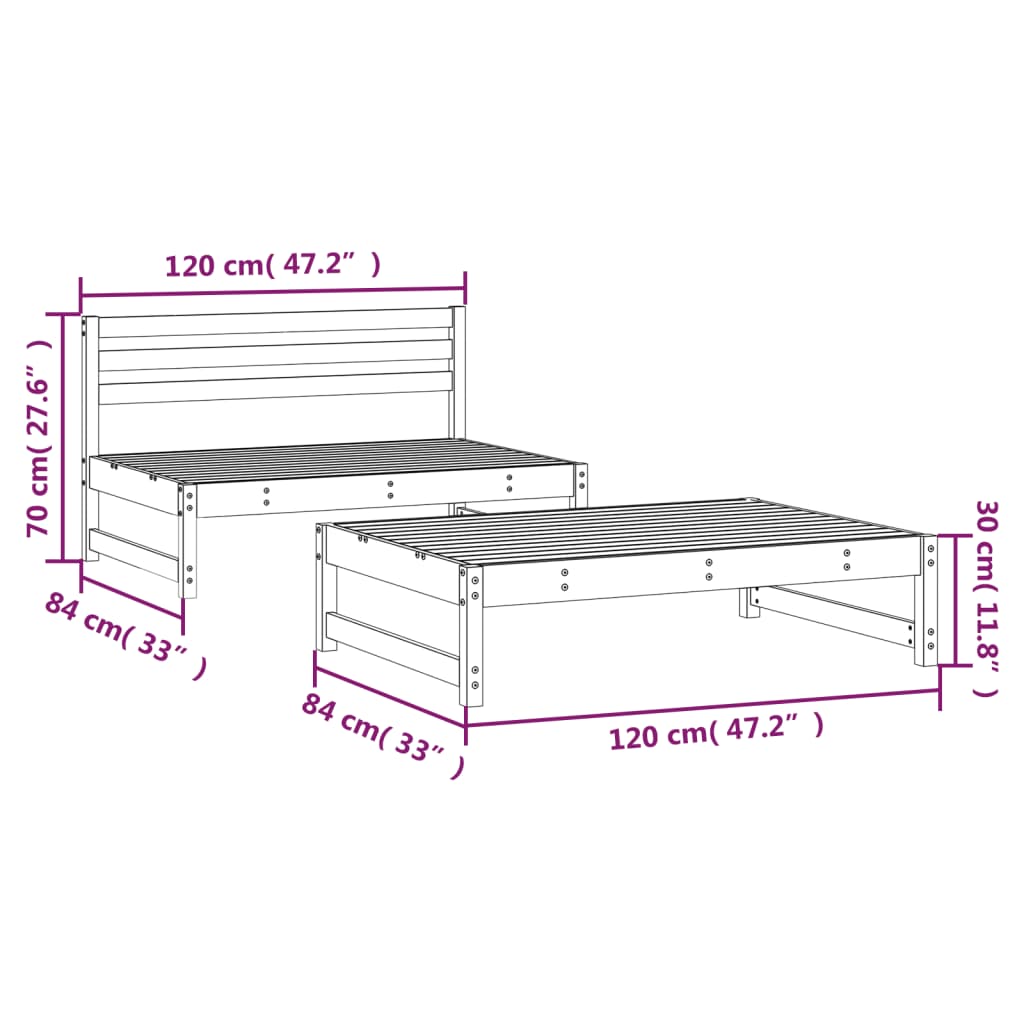 Tuinmiddenbank 120x80 cm massief