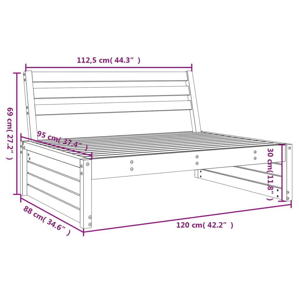 Tuinvoetenbank 120x80 cm massief