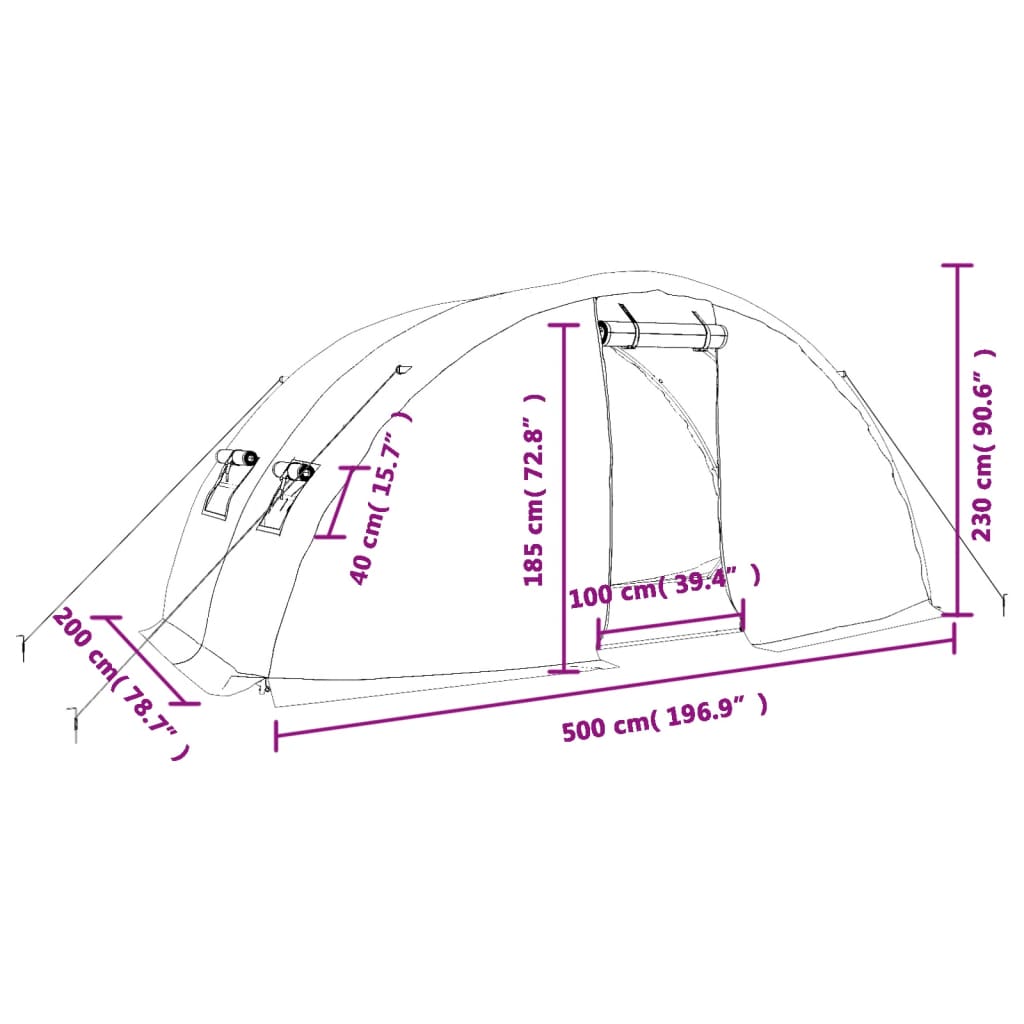 Tuinkas met stalen frame 30 m² 6x5x2,3 m