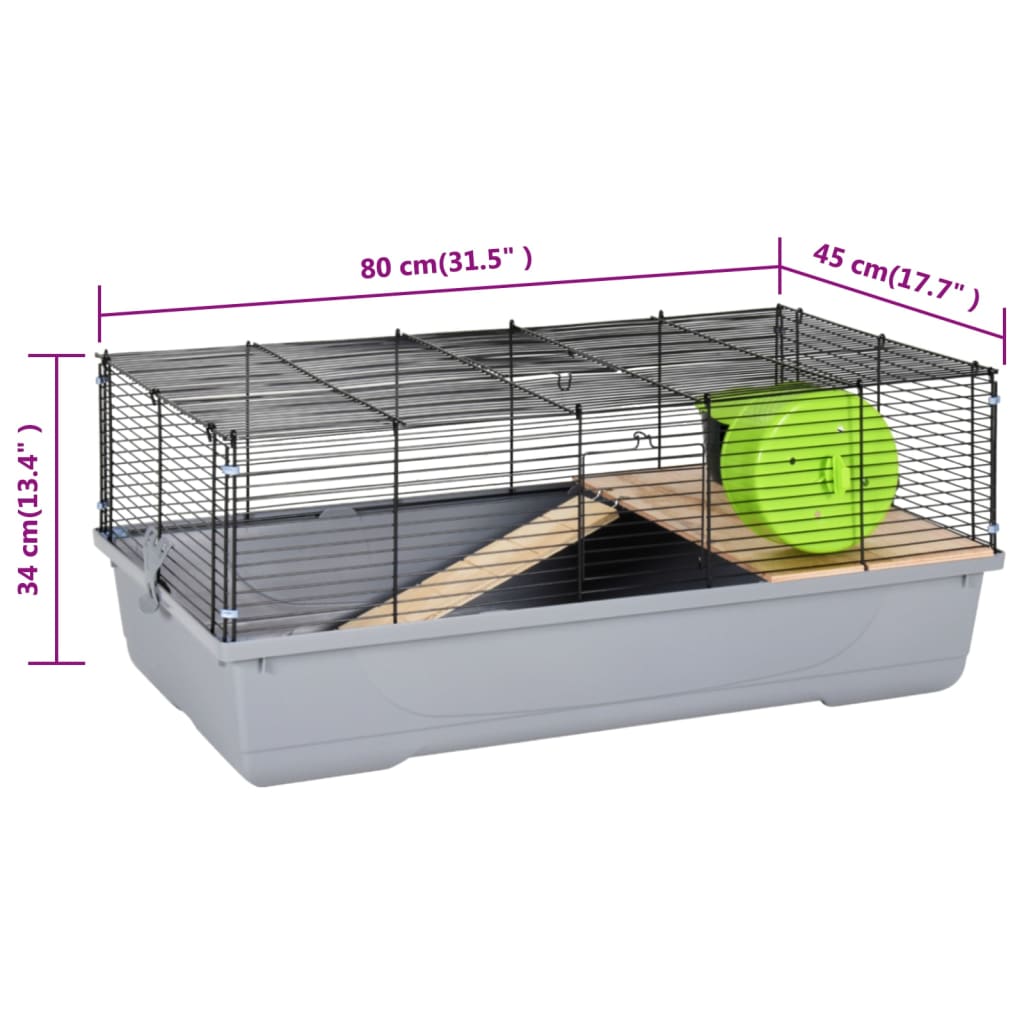 Hamsterkooi 58x32x36 cm polypropeen en metaal rood