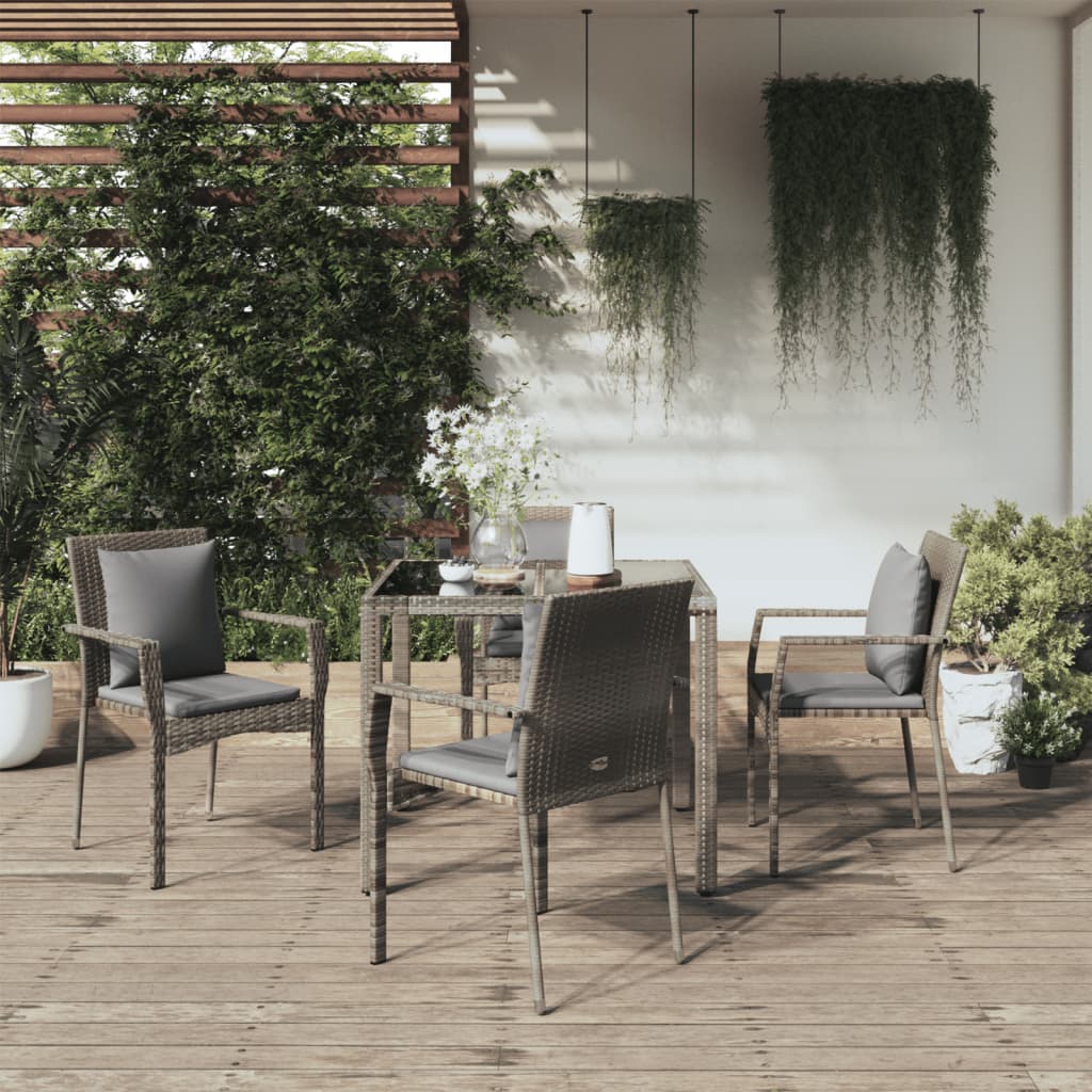 5-delige Tuinset met kussens poly rattan