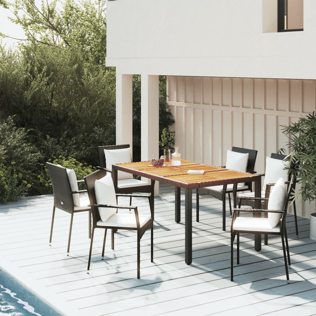 5-delige Tuinset met kussens poly rattan