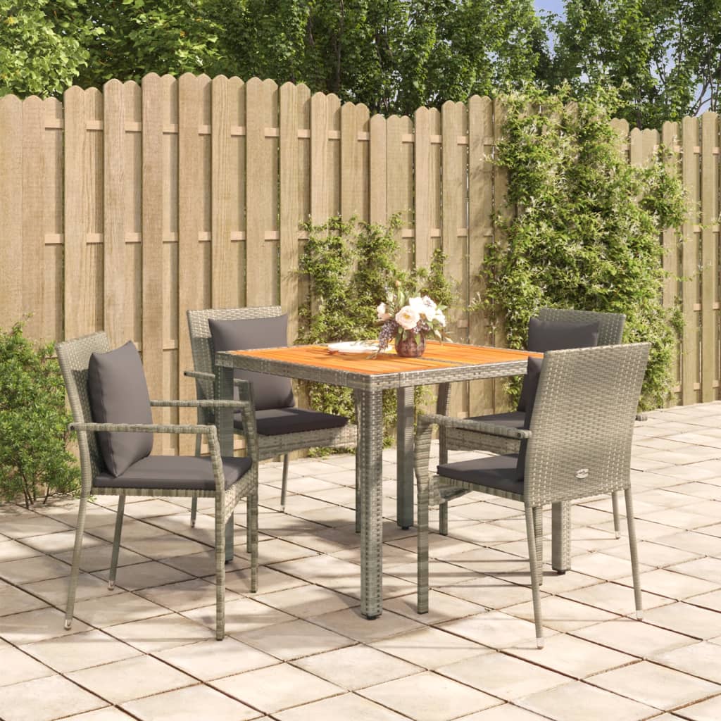 5-delige Tuinset met kussens poly rattan