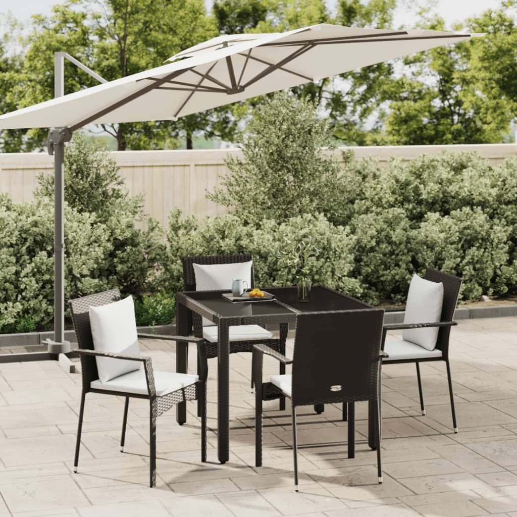 5-delige Tuinset met kussens poly rattan