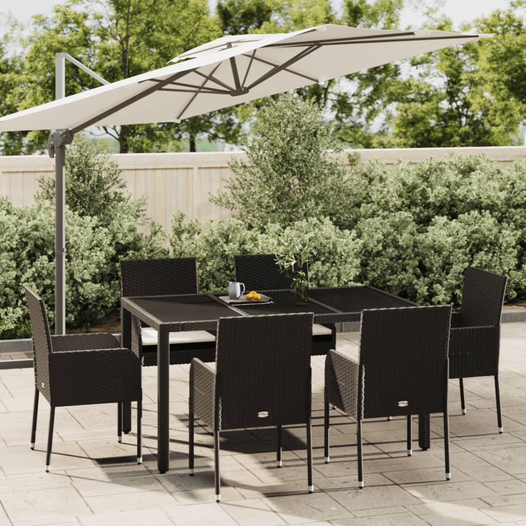 9-delige Tuinset met kussens poly rattan