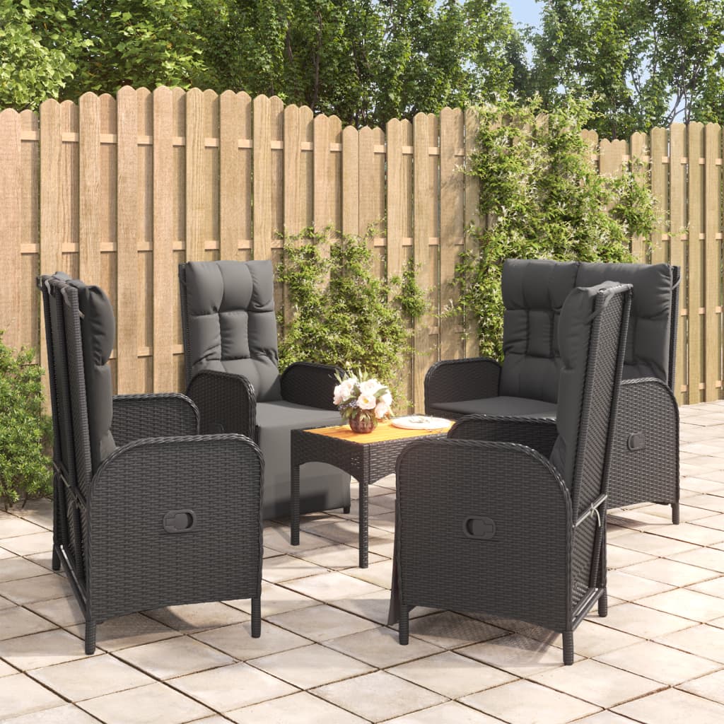 5-delige Tuinset met kussens poly rattan