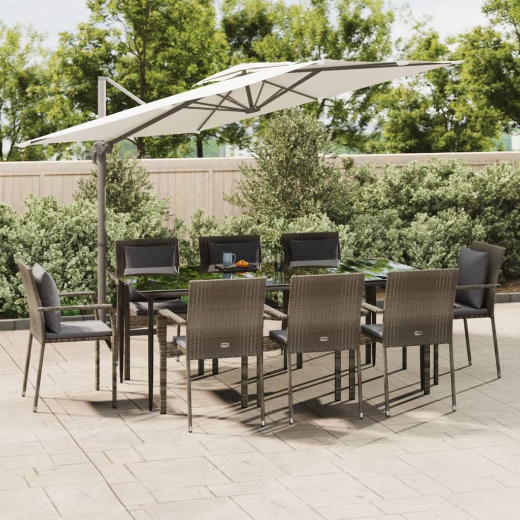 5-delige Tuinset met kussens poly rattan