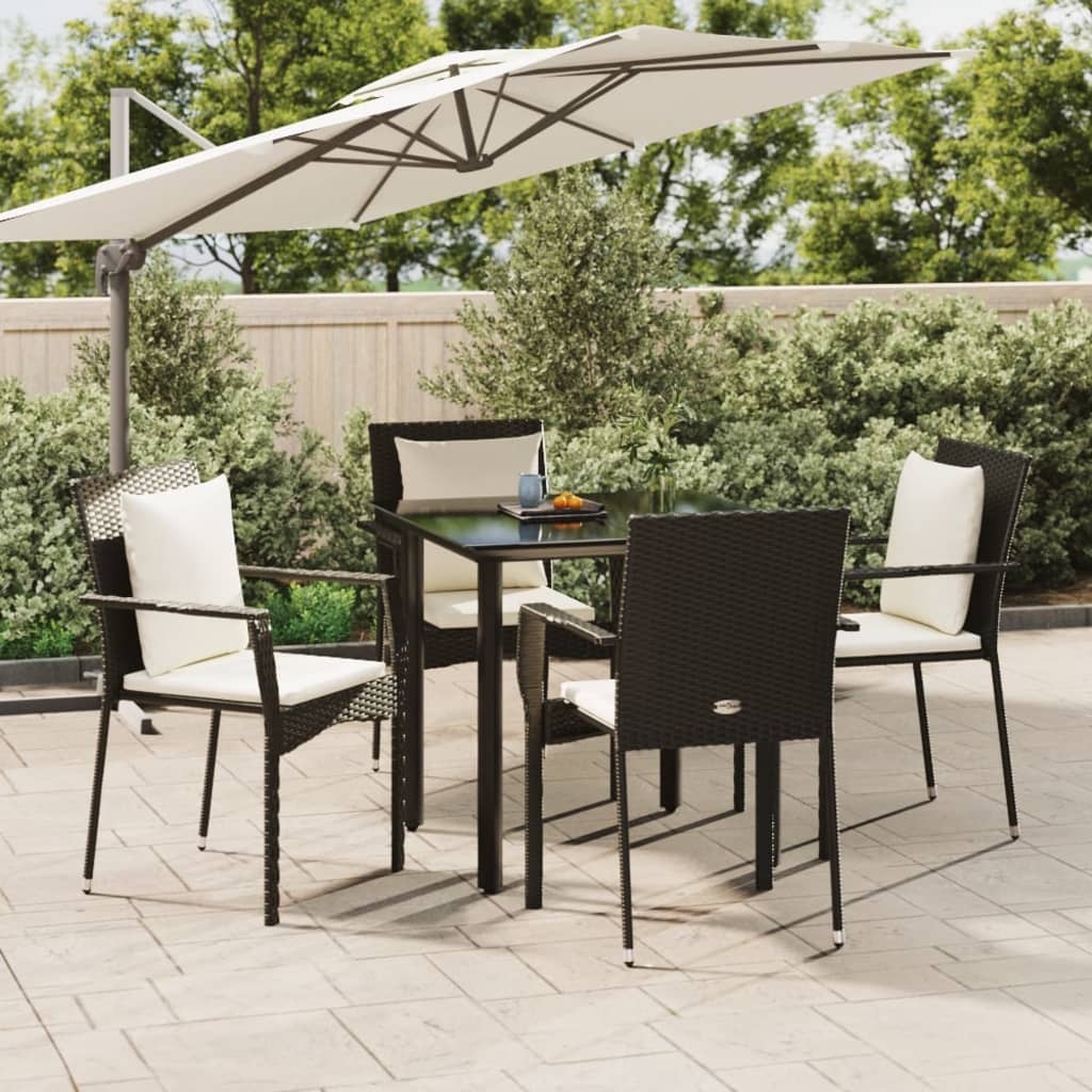 5-delige Tuinset met kussens poly rattan en