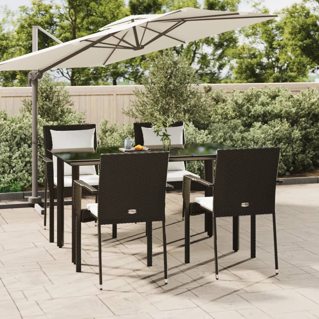 5-delige Tuinset met kussens poly rattan en