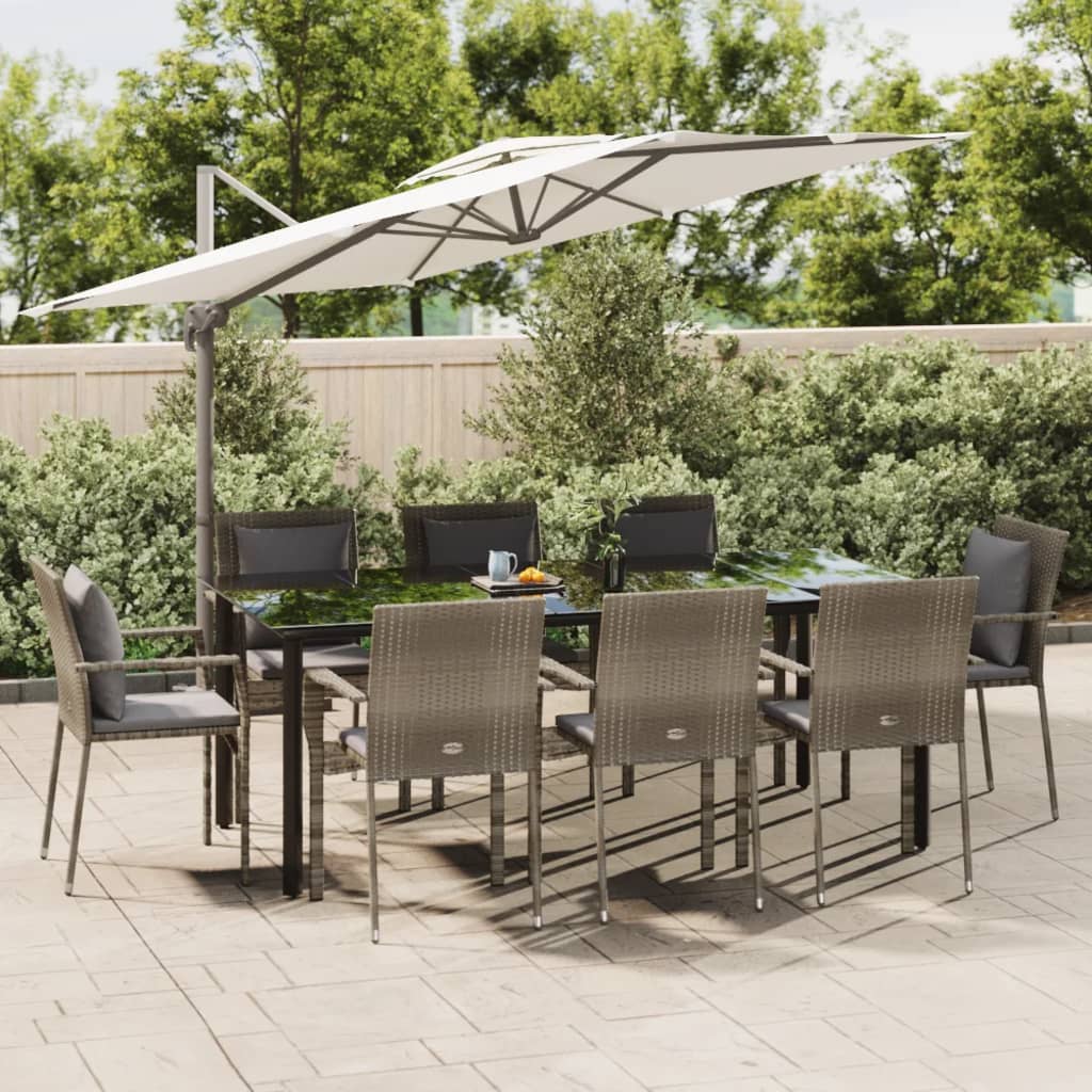 5-delige Tuinset met kussens poly rattan en