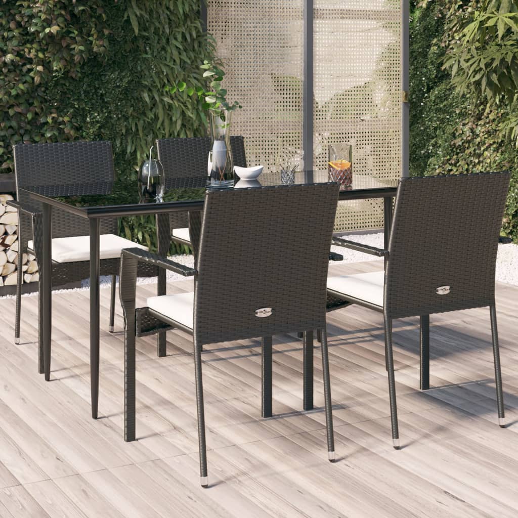 5-delige Tuinset met kussens poly rattan