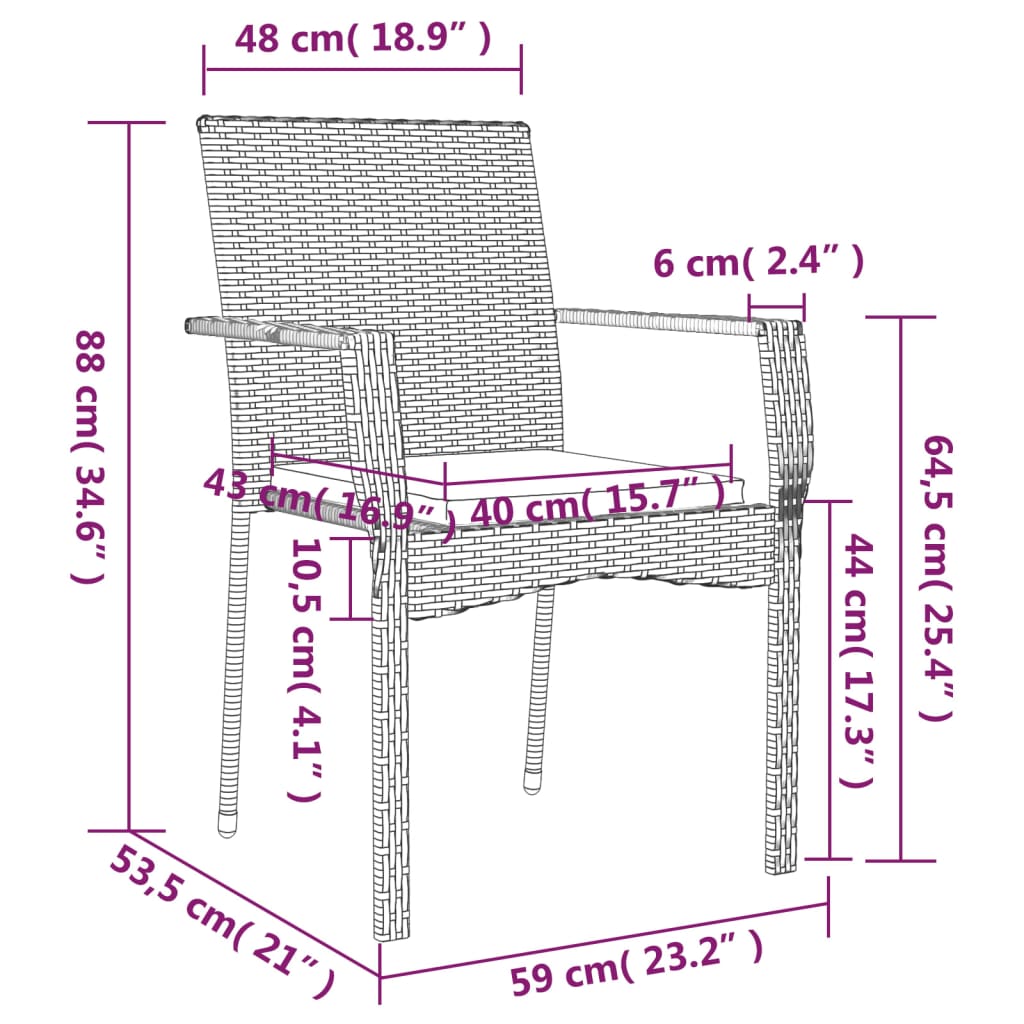 5-delige Tuinset met kussens poly rattan en