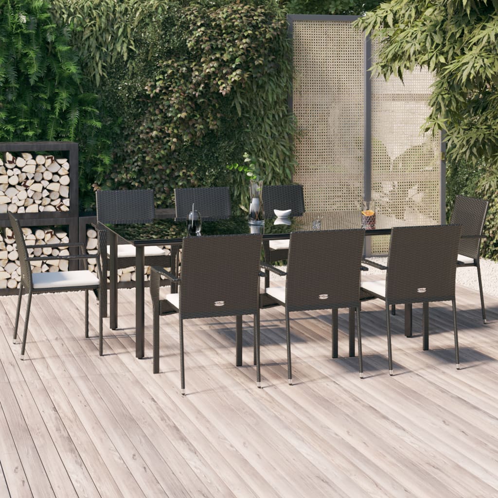 5-delige Tuinset met kussens poly rattan en