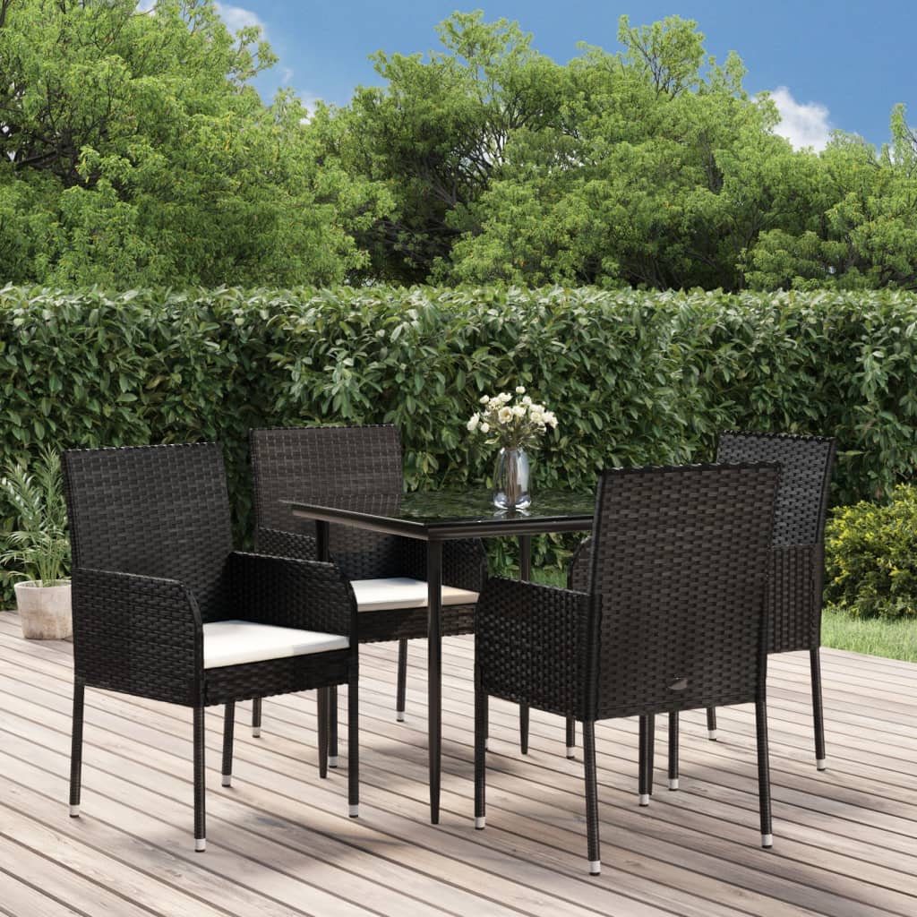 5-delige Tuinset met kussens poly rattan en