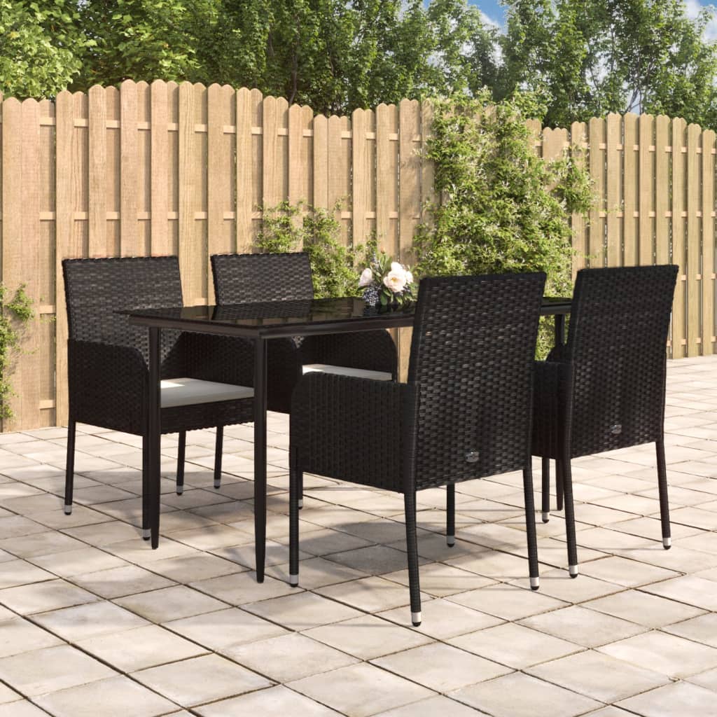 5-delige Tuinset met kussens poly rattan en