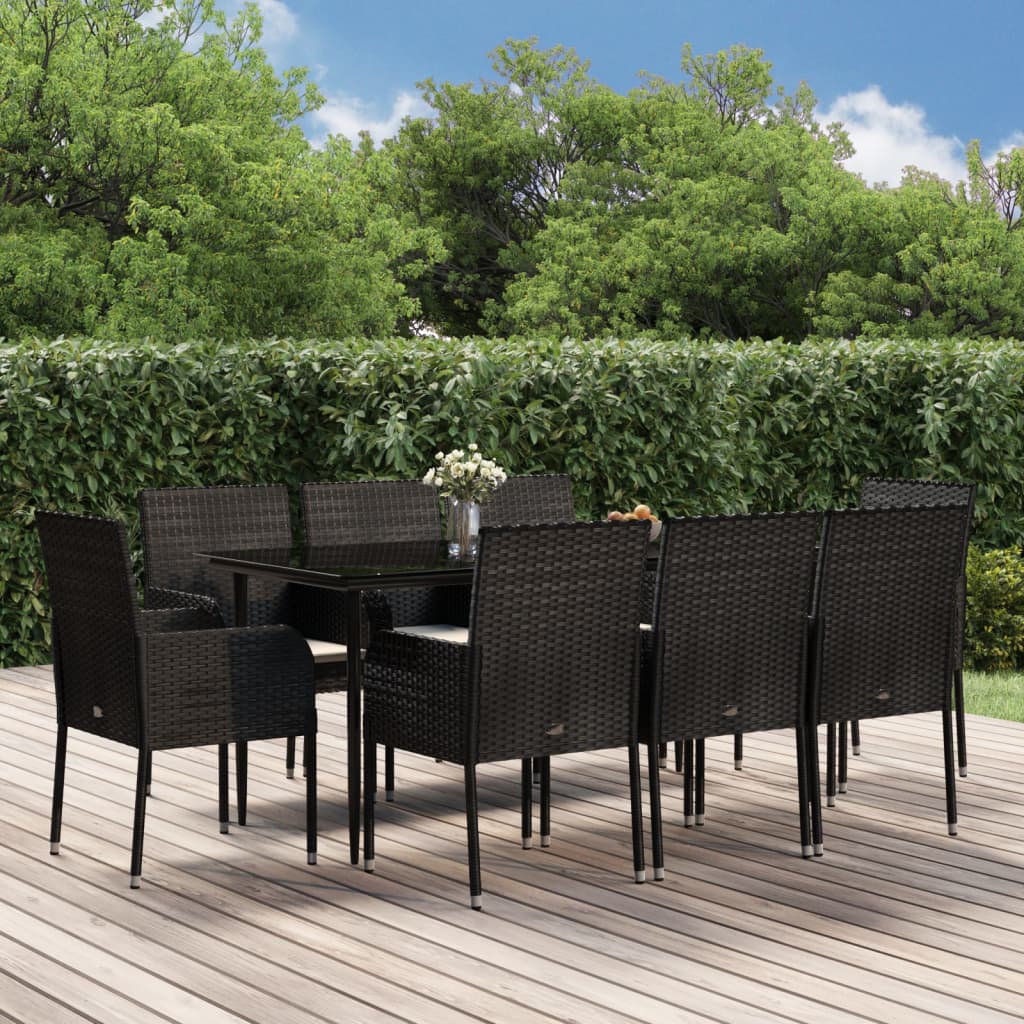 5-delige Tuinset met kussens poly rattan en