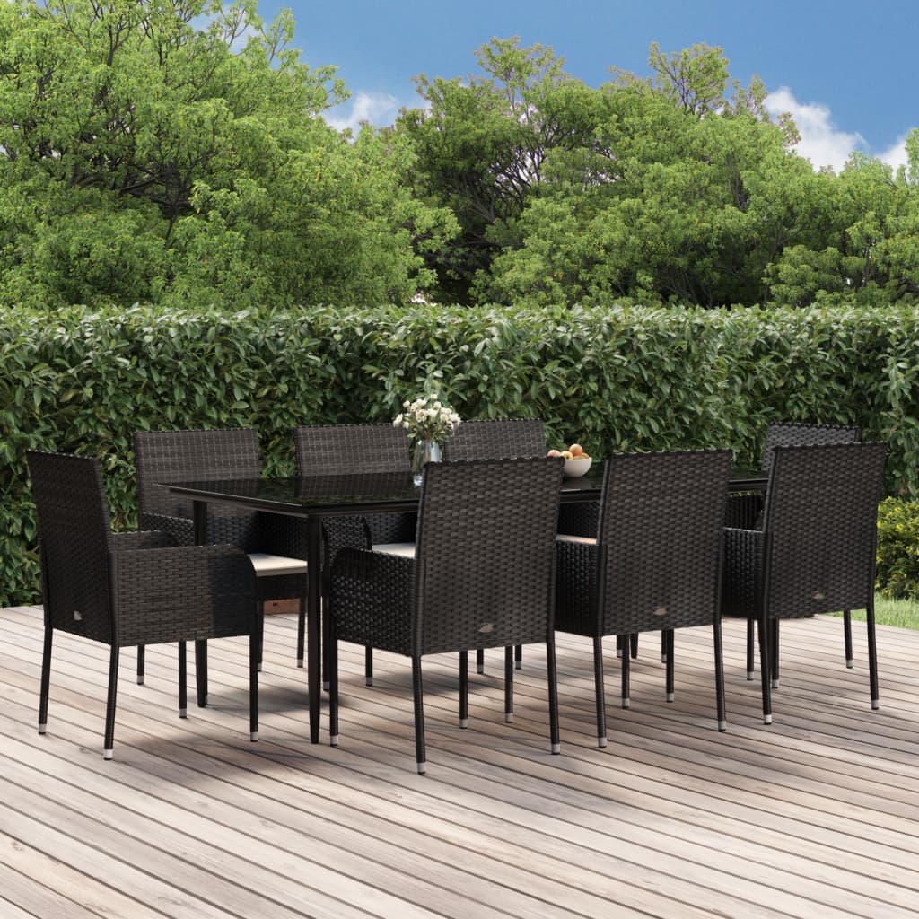 5-delige Tuinset met kussens poly rattan en