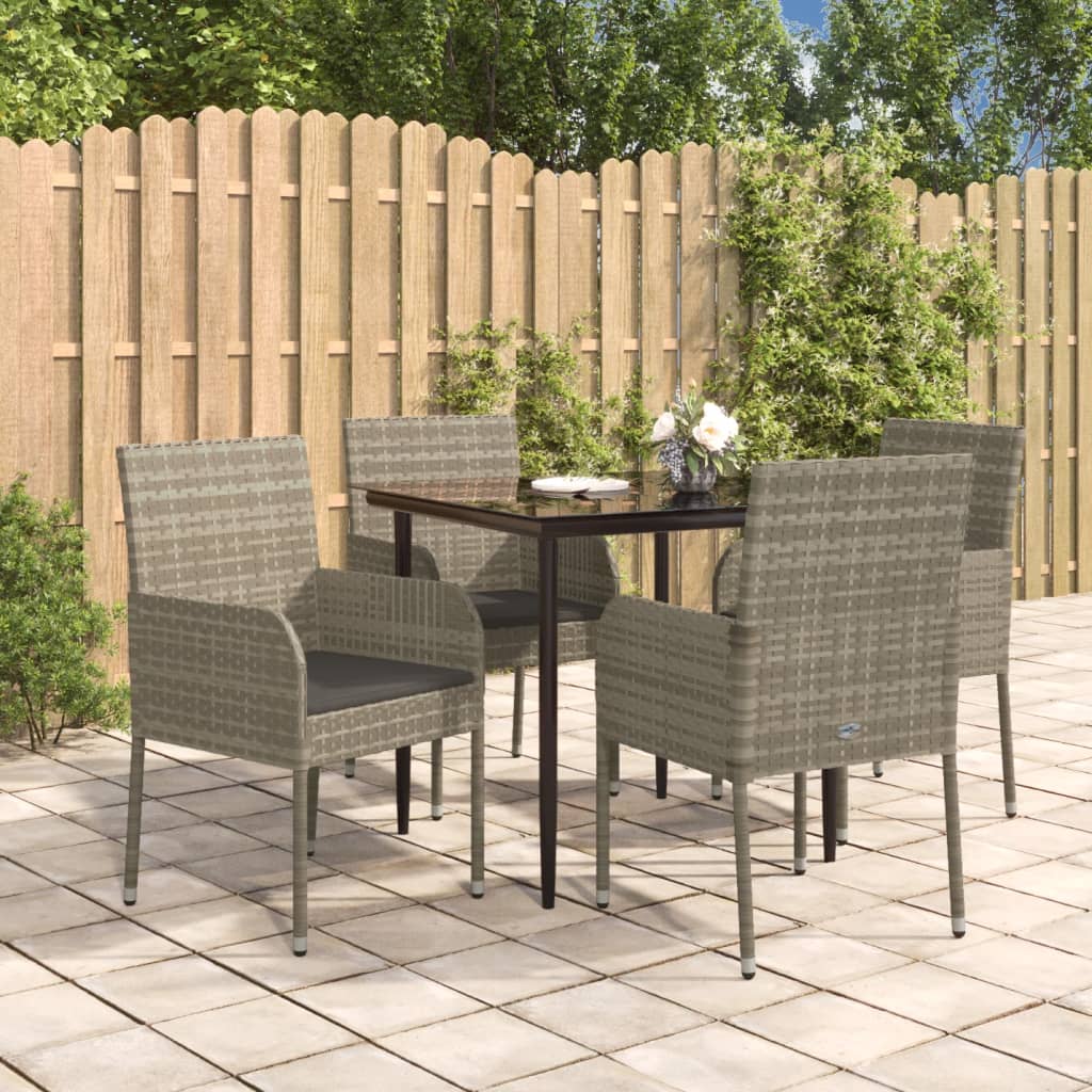 9-delige Tuinset met kussens poly rattan en