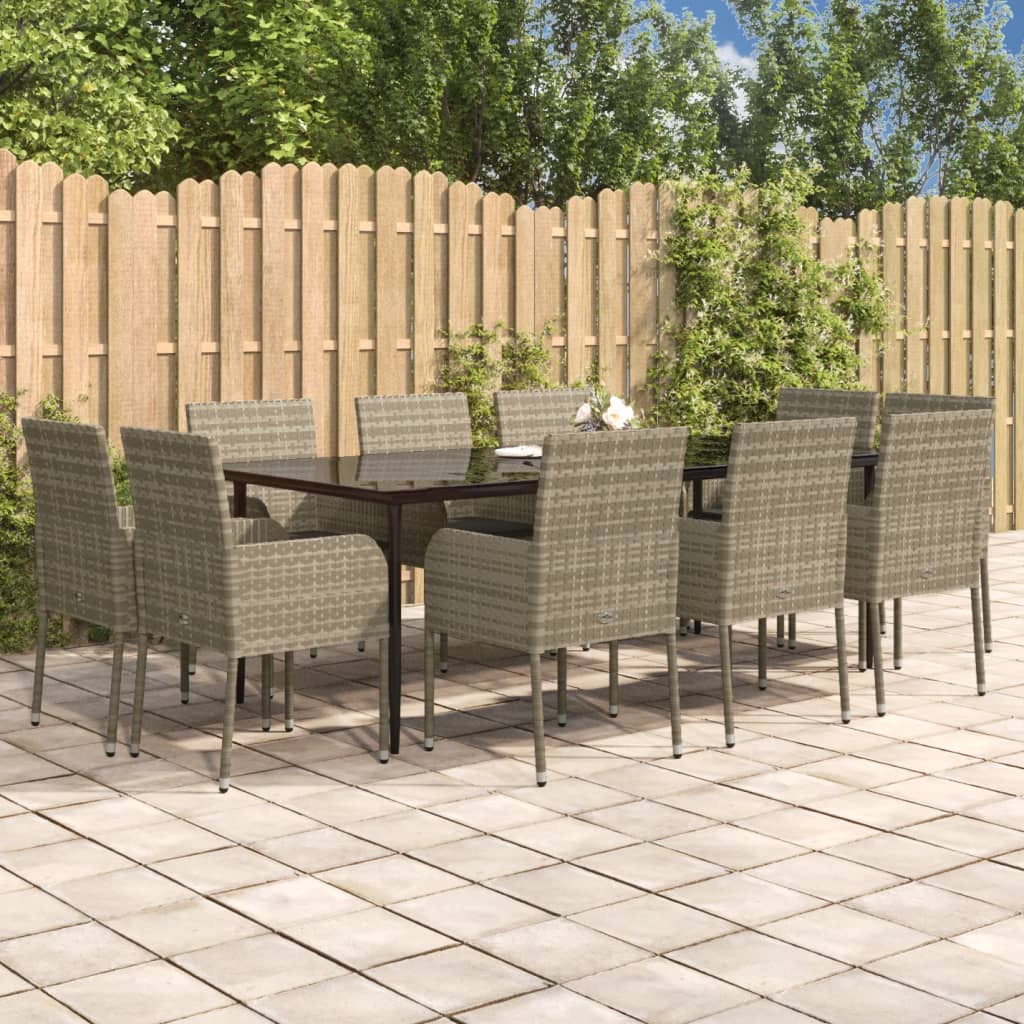 5-delige Tuinset met kussens poly rattan en