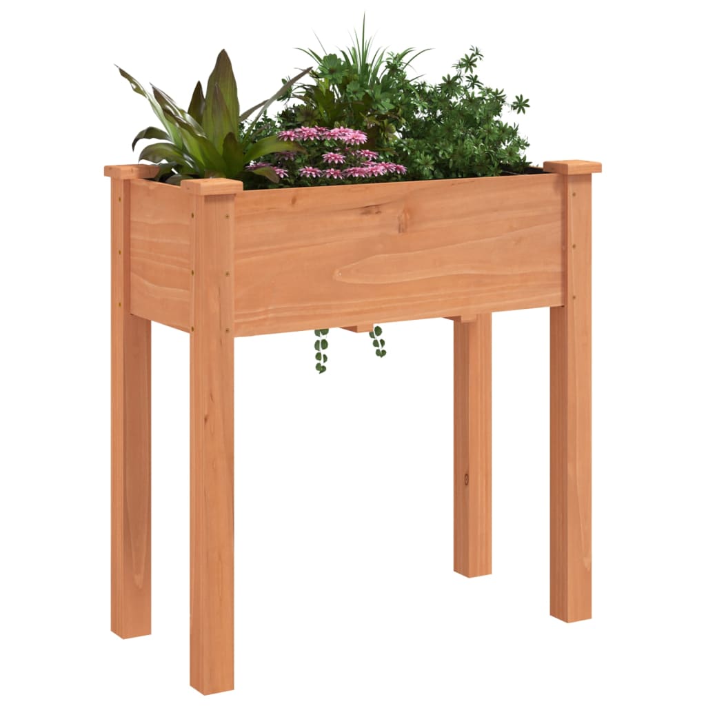 Plantenbak met voering 118x59x76 cm massief vurenhout