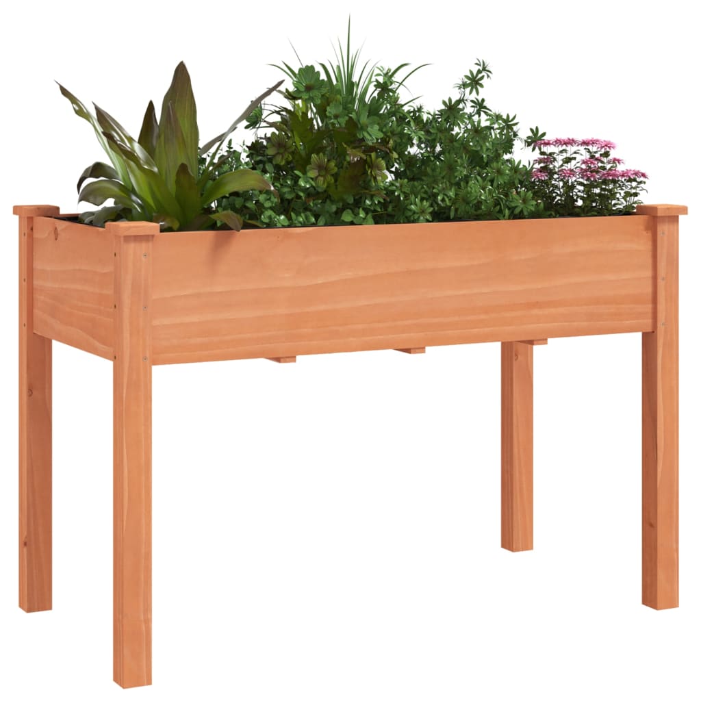 Plantenbak met voering 118x59x76 cm massief vurenhout